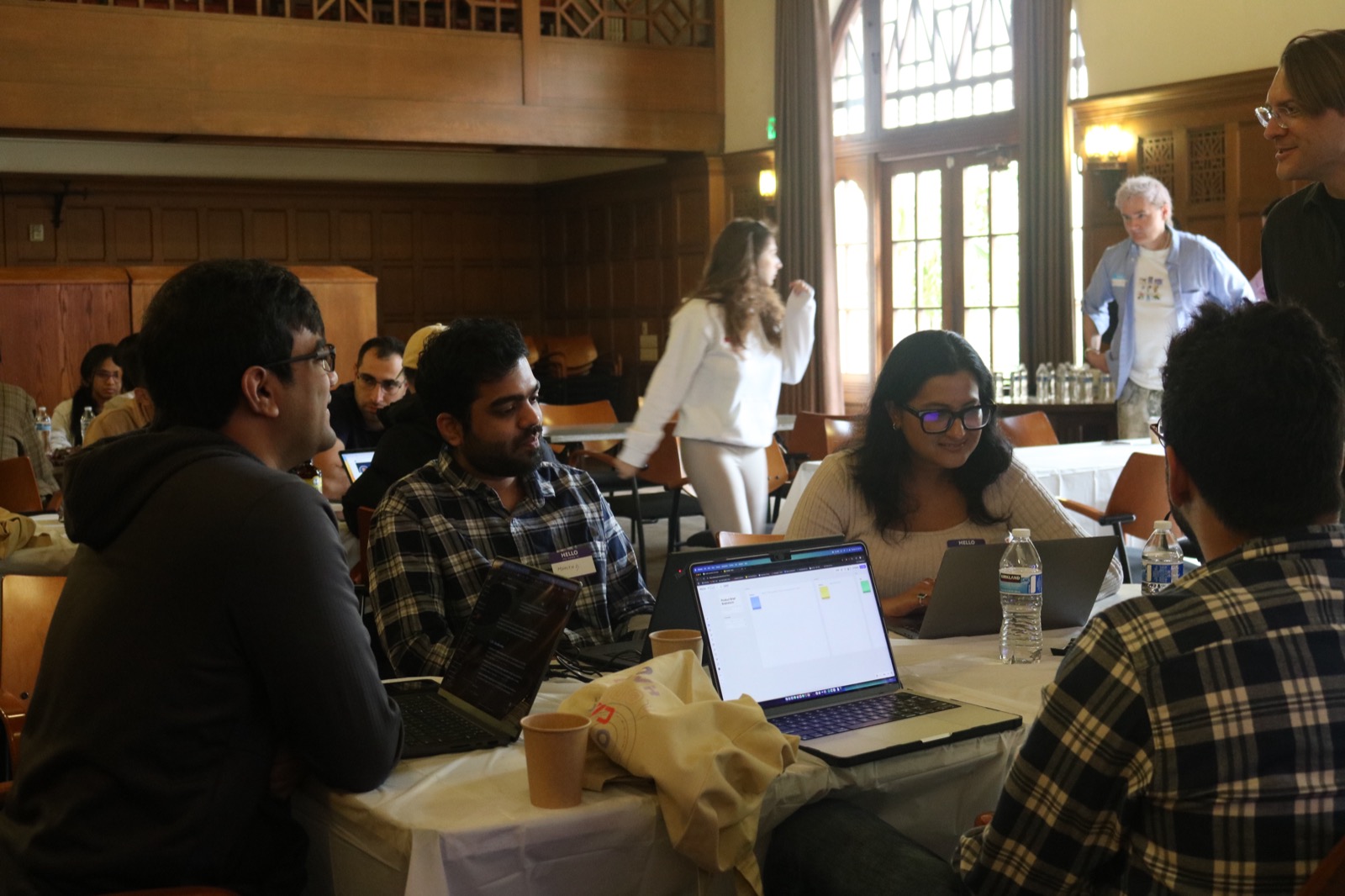 Teams collaborating in Dabney Hall during the hackathon